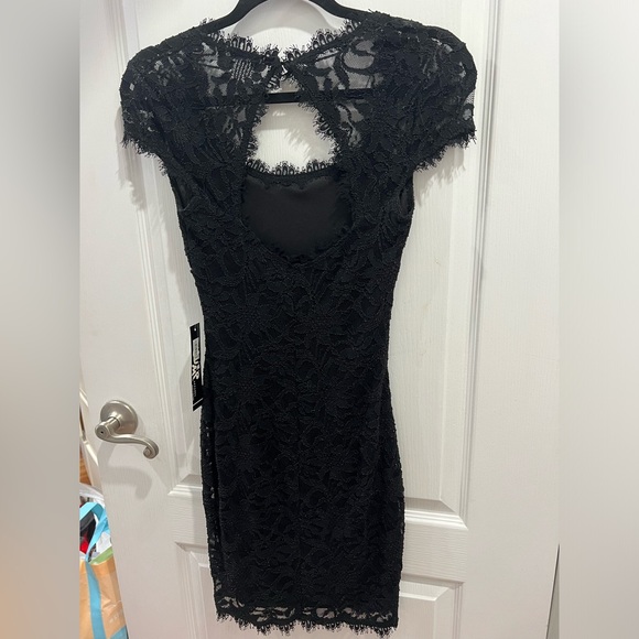Macys Jump Apparel Black Lace Details Midi Dress - Picture 3 of 5